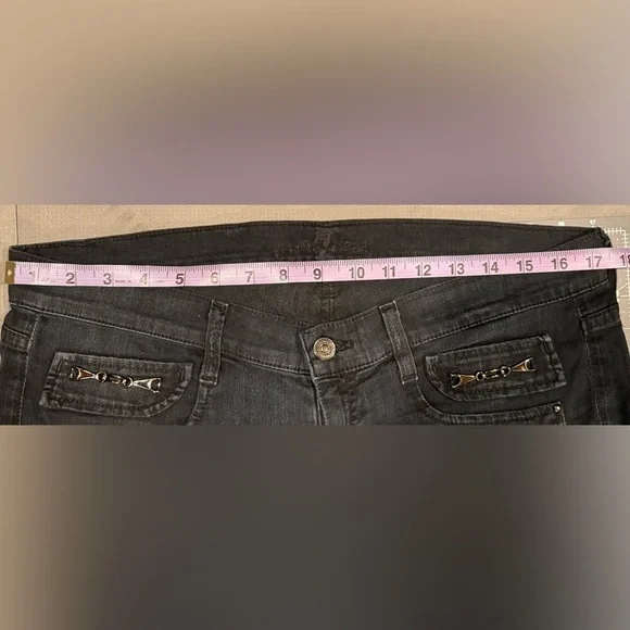 7 For  All Mankind black straight leg jeans - Picture 6 of 6